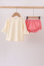 Beige reindeer sequin bloomer set