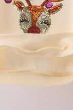 Beige reindeer sequin mom&me sweatshirt