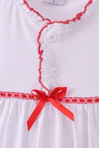 White bow ruffle gown