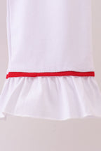 White ruffle pajamas pants set