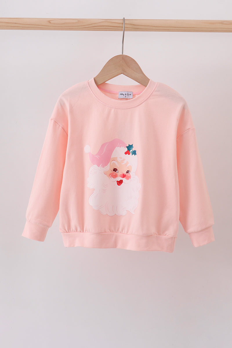 Pink santa claus print top