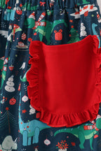 Green dinosaur print mom pajamas pants