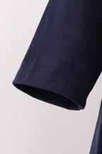 Navy christmas santa claus embroidery pants set