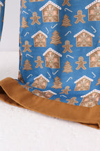 Navy gingerbread print dad pajamas pants