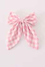 Pink gingham sailor bow