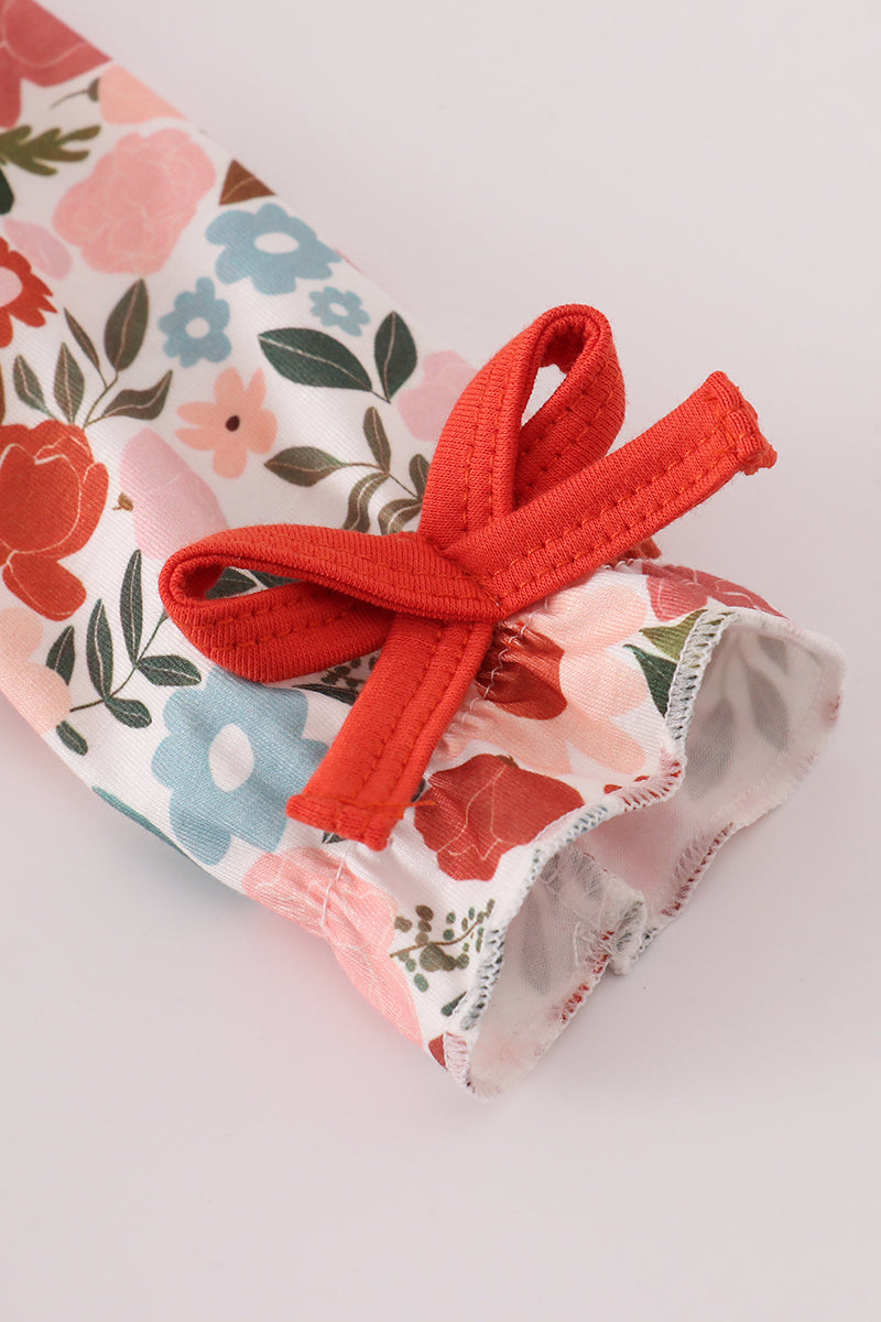 Fox embroidery floral print bubble