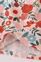 Fox embroidery floral print dress