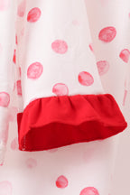 Red polka dot character applique pants set
