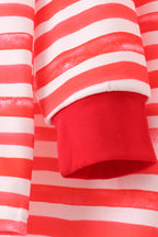 Red stripe character applique pants set