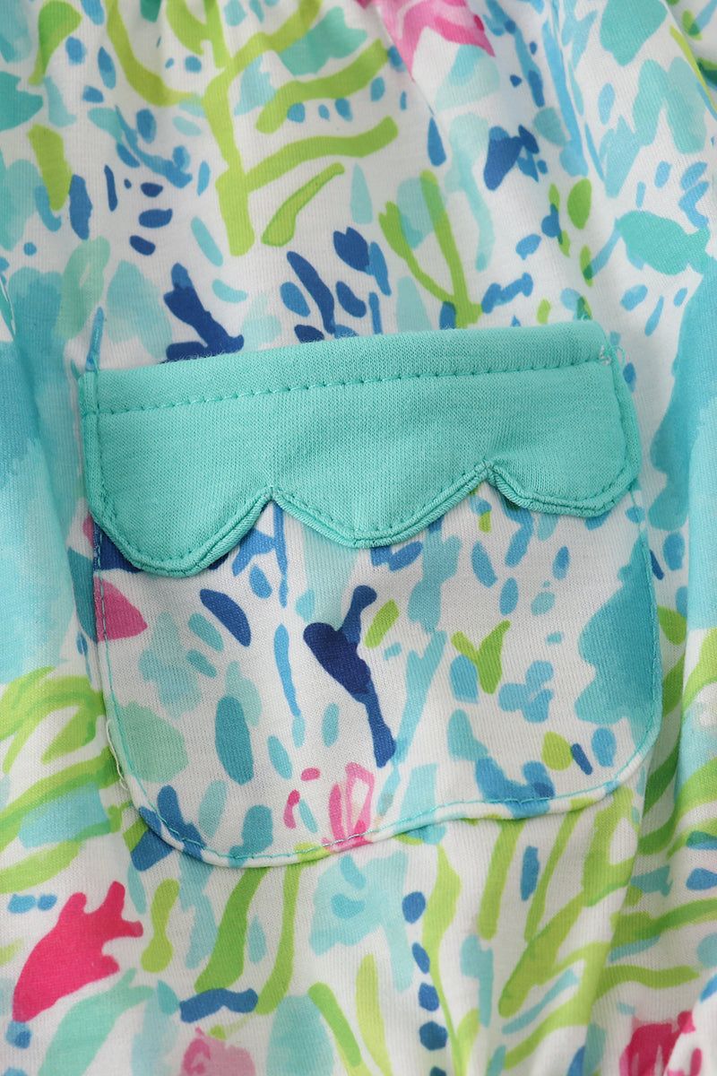 Green meadow splash ruffle bubble