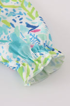 Green meadow splash ruffle bubble
