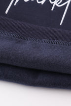 Navy thankful fleece mom&me sweatshirt