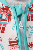 Blue christmas nutcracker print romper