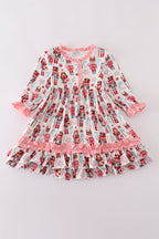 Christmas nutcracker print ruffle gown