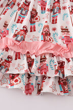 Christmas nutcracker print ruffle gown
