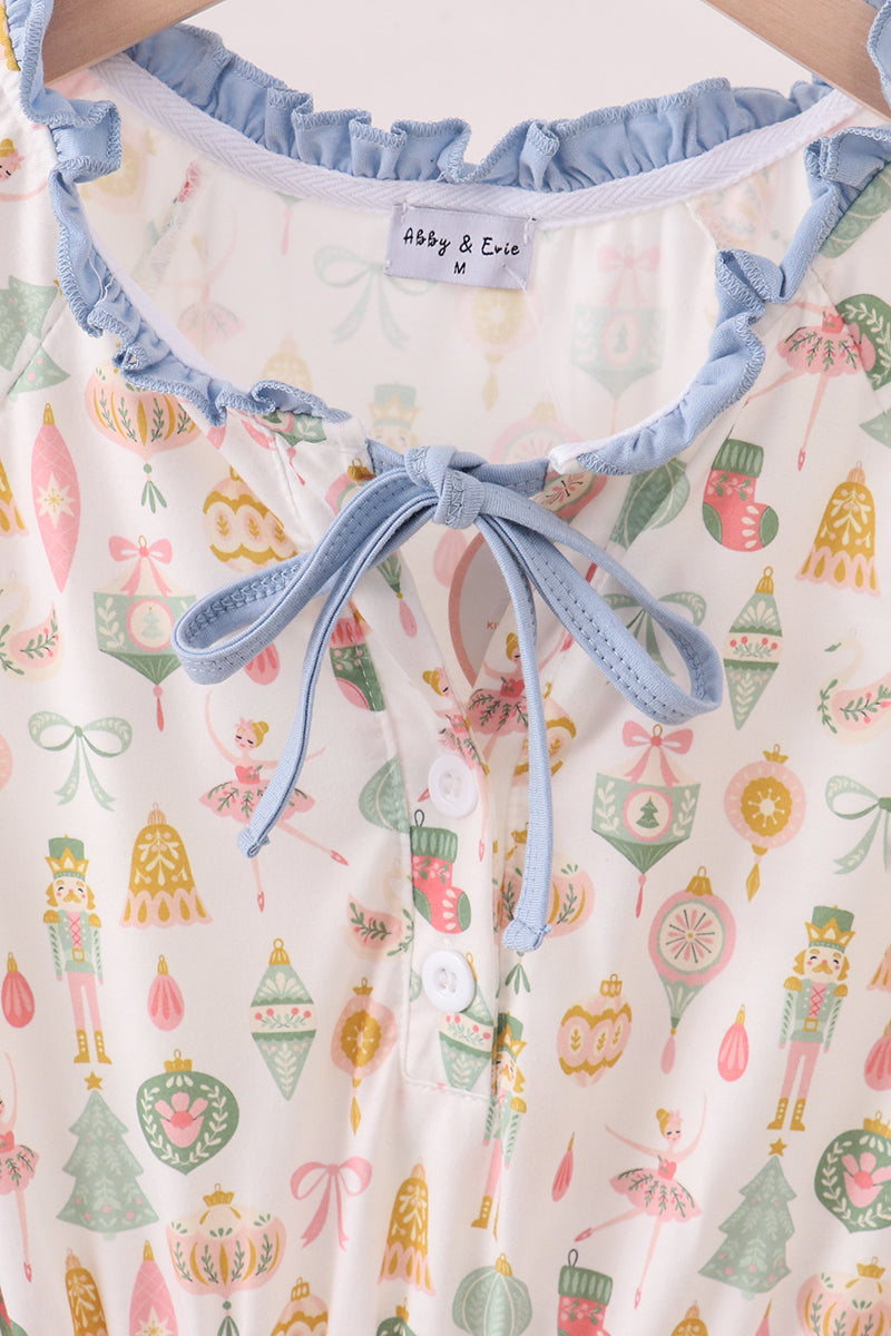 Nutcracker print tiered mom dress