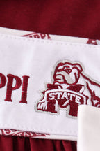 Maroon mississippi embroidery girl dress