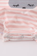 Pink easter bunny sequin girl bubble