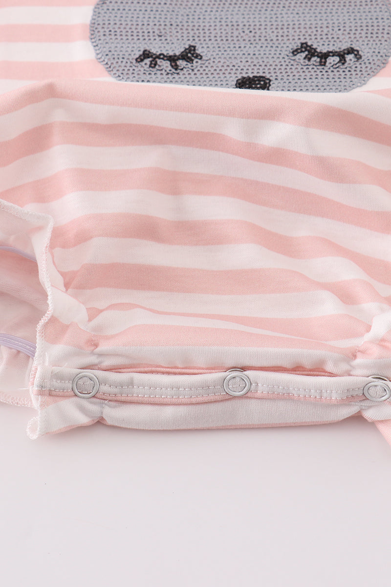 Pink easter bunny sequin girl bubble