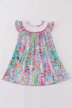 Confetti bloom I love mom embroidery girl dress