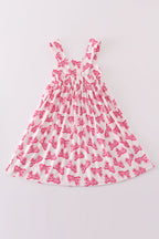 Hot pink barbie print girl dress