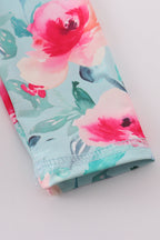 Blushing rose garden print girl one-piece leotard