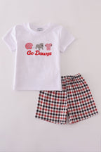 White Georgia go dawgs embroidery set