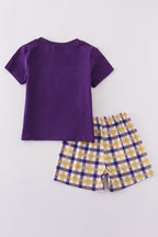 Purple gold LSU applique set