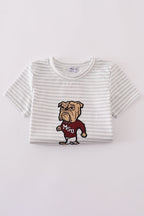 Maroon Mississippi applique stripe set