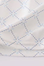 Blue bow classic lattice charm bloomer set