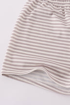 Blue farm horses embroidery shorts set