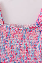 Pink coral reef smocked ruffle dress