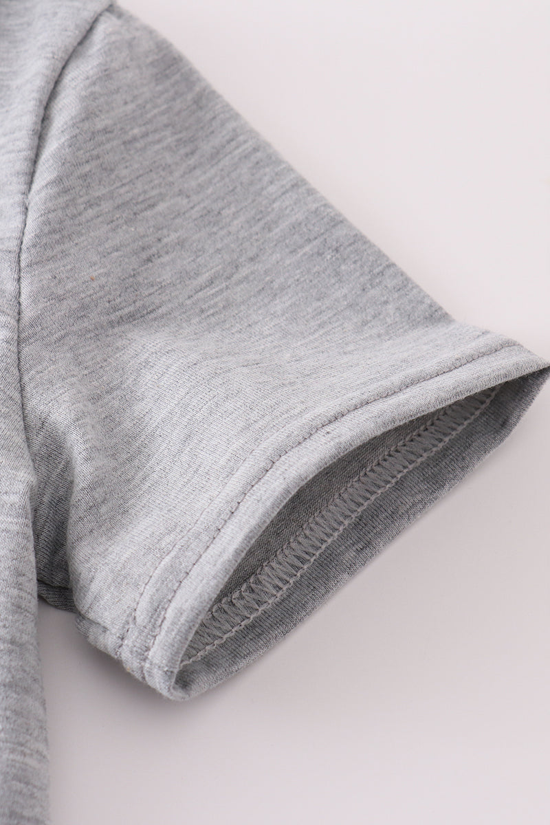 Gray tool box applique shorts set