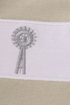 Green farm windmill embroidery shorts set