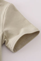 Green farm windmill embroidery shorts set