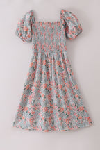 Green garden bloom smocked mom&me dress