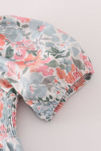 Green garden bloom smocked mom&me dress