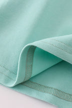 Mint hunting puppy embroidery ruffle dress