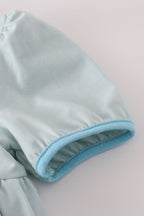 Blue princess embroidery ruffle dress