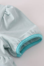 Sky princess embroidery ruffle dress