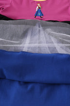 Sapphire blue princess embroidery ruffle dress