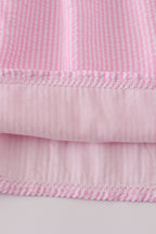 Pink pumpkin carriage embroidery stripe dress