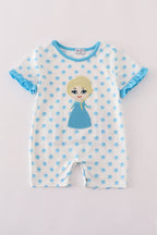 Blue character applique romper
