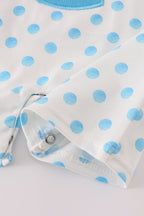 Blue character applique romper