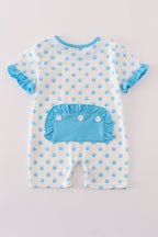 Blue character applique romper