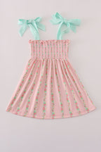 Pink floral smocked mom&me dress