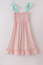 Pink floral smocked mom&me dress