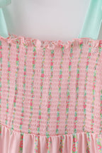 Pink floral smocked mom&me dress