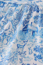 Blue willow toile print bloomer set