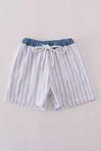 Blue stripe boy swim trunks UPF50+